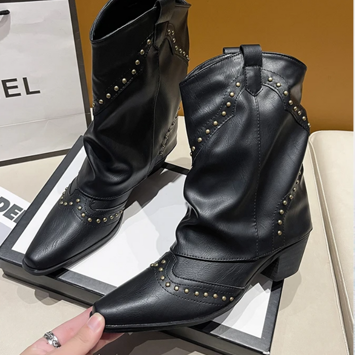 Valentina | Markante Western-Stiefel Mit Nieten Für Damen