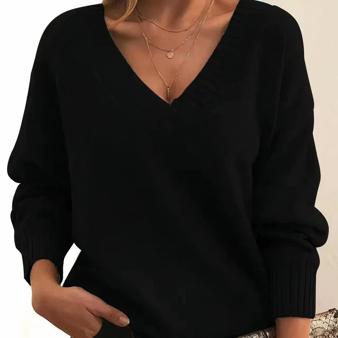 Rosie | Edler Damen V-Ausschnitt Strickpullover Mit Kaschmir-Mischung