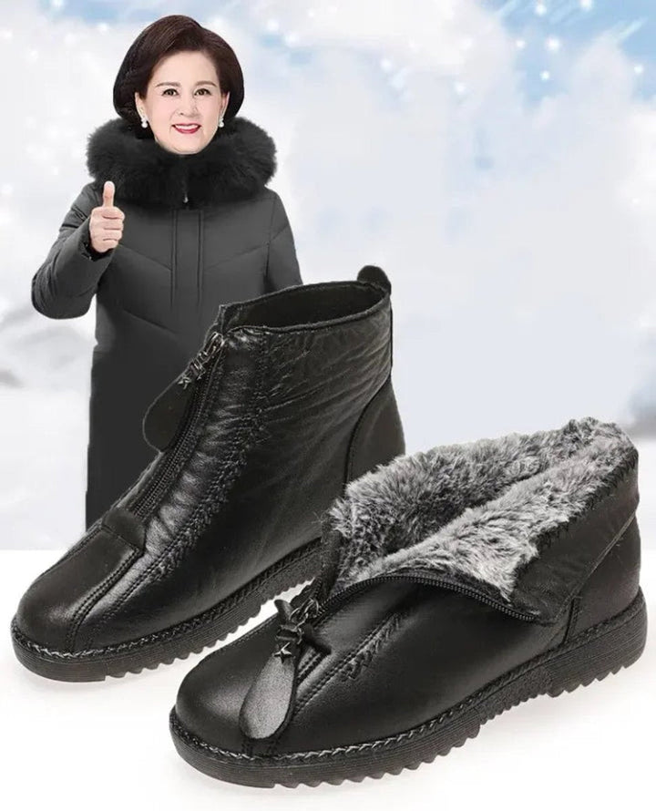 Eleanor | Warme Gefütterte Leder-Stiefeletten mit Rutschfester Sohle