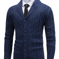 Johann | Klassische Zopfstrickjacke mit Elegantem Schalkragen