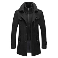 Maximilian | Moderner Slim-Fit Wollmantel Mit Abnehmbarem Kragen
