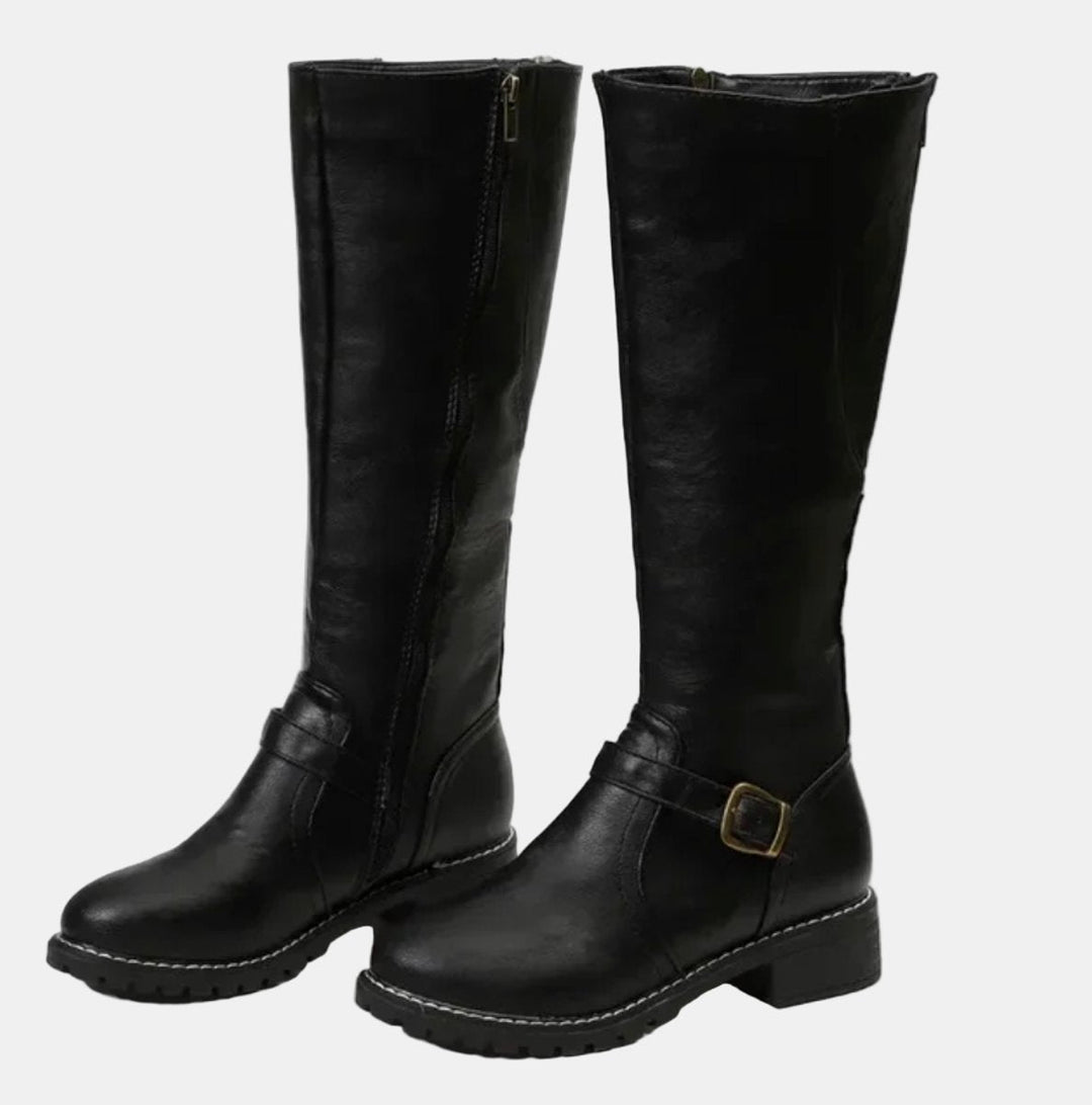 Giselle | Elegante kniehohe Reitstiefel mit Schnallendetails