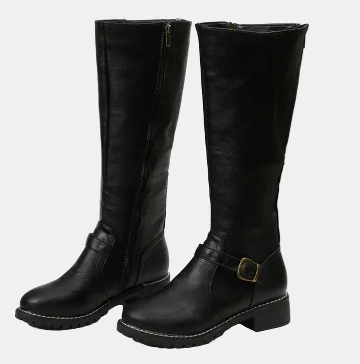 Giselle | Elegante kniehohe Reitstiefel mit Schnallendetails