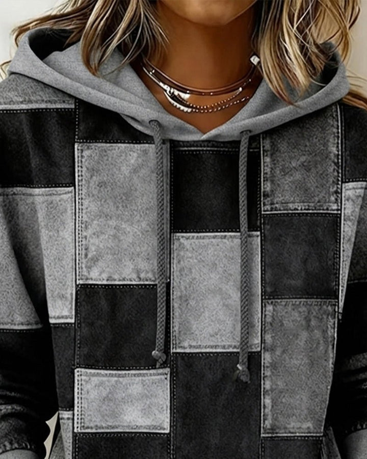 Denim | Langarm-Karierten Hoodie für lässige Styles
