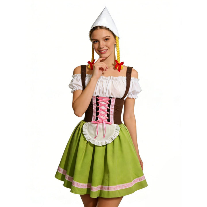 Ursula | Verspieltes Oktoberfest Dirndl Kleid Mit Schürze Und Festlichen Accessoires