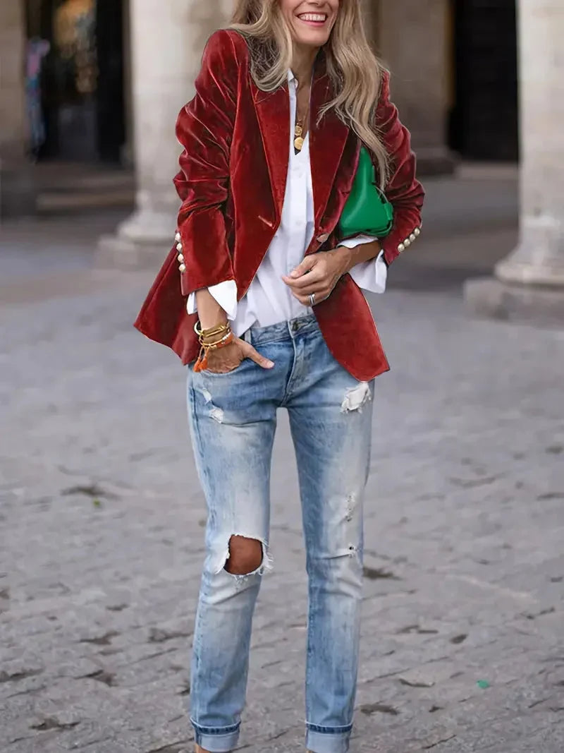 Sophie | Luxuriöser Und Eleganter Samt-Blazer