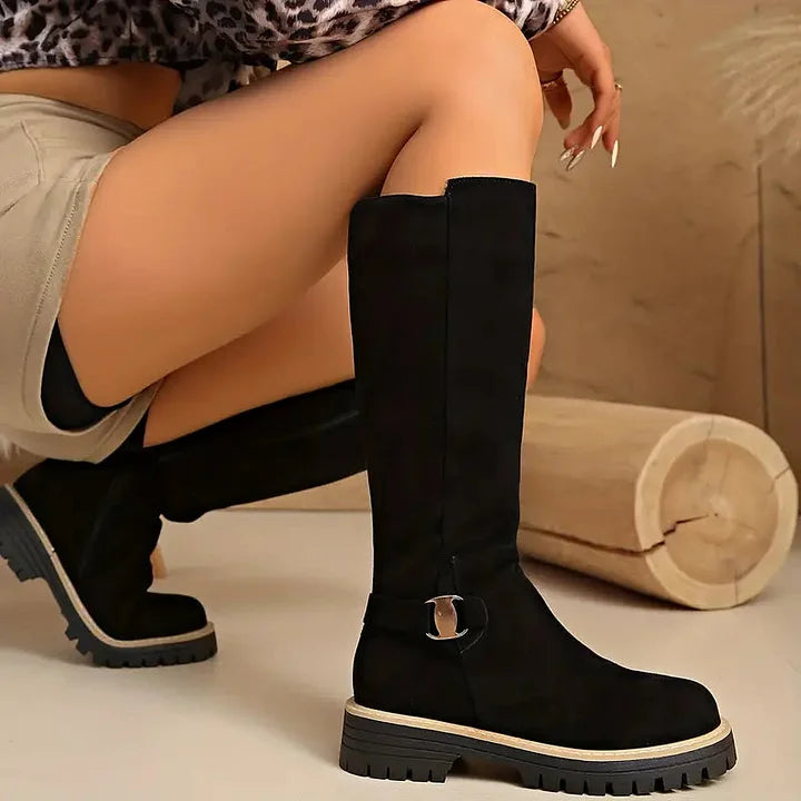 Valerie | Elegante kniehohe Stiefel mit stilvollen Schnallendetails