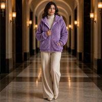 Sophie | Fluffy hooded jacket with zipper and cozy warmth