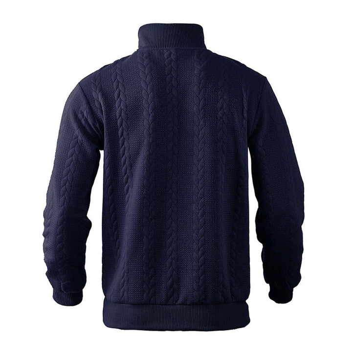 Julian | Klassischer Herren Zopfstrickpullover Mit Quarter-Zip