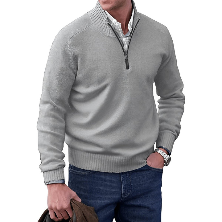 Owen | Eleganter Herren Strickpullover Mit Quarter-Zip