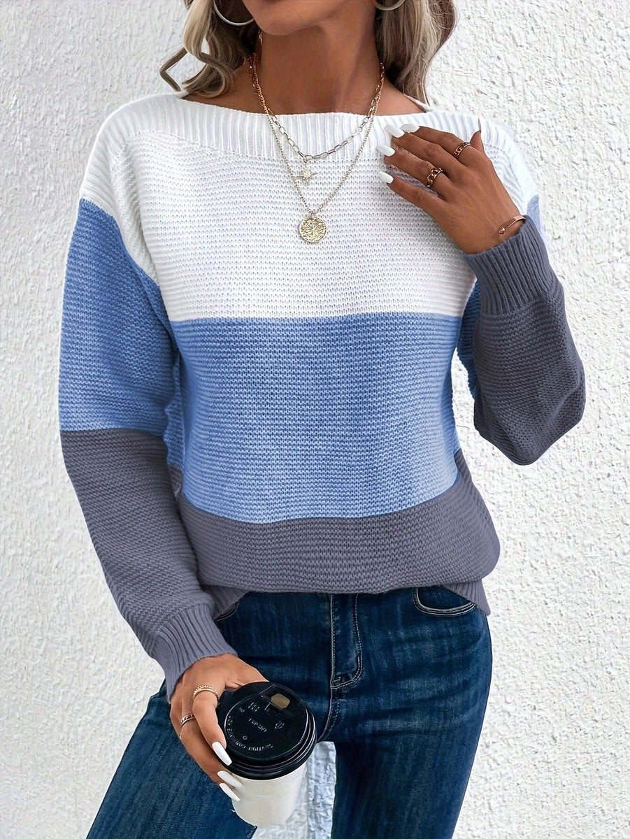 Emma | Moderner Farbblock-Strickpullover für Damen