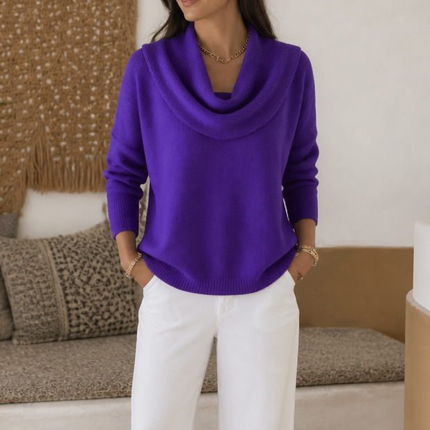 Draveline | Cowl Neck Drape Knit Sweater für Frauen