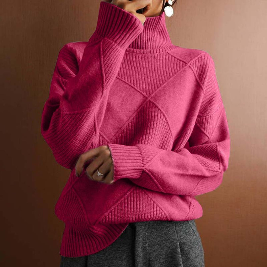 Greta | Rollkragenpullover – Lässiger Stil mit Rautenmuster für Damen