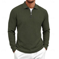 Jens | Modernes Langarm-Poloshirt mit Quarter-Zip