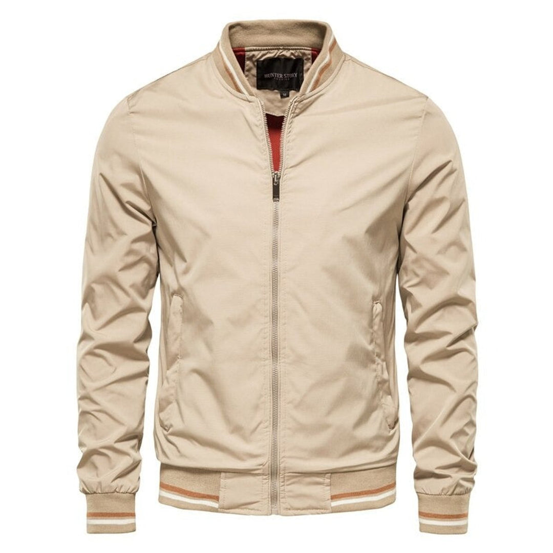 Sebastian | Lässige Herren-Bomberjacke Mit Kontrast-Rippdetails