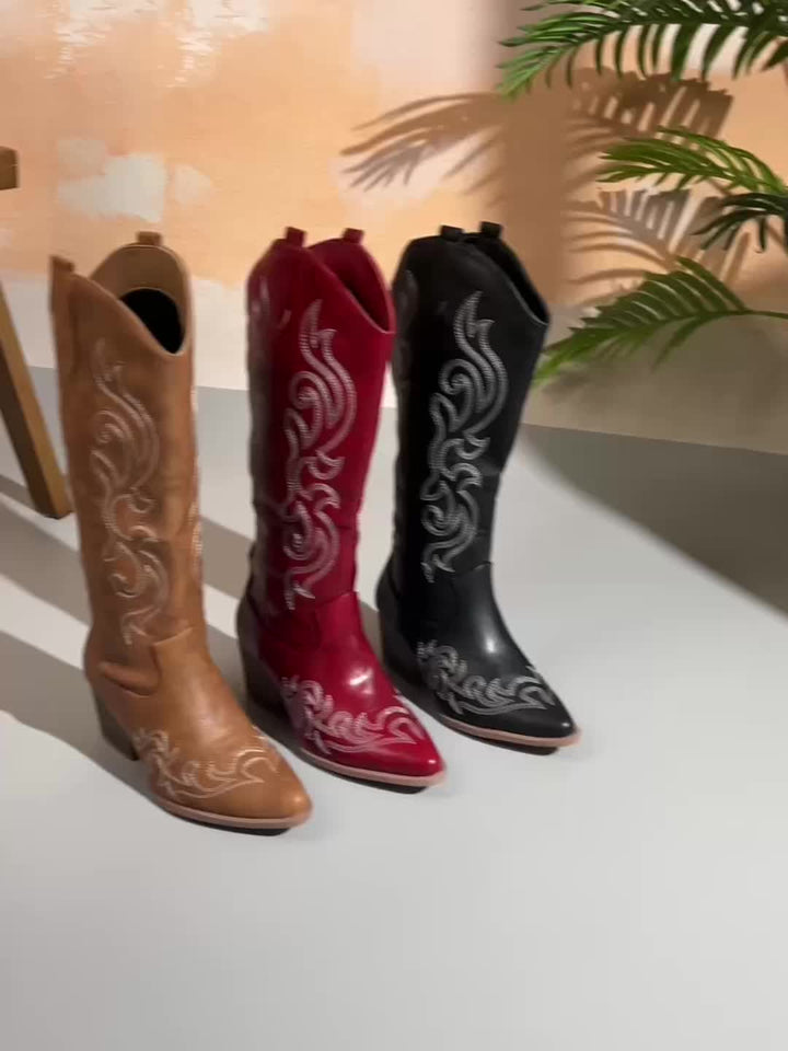 Elisa | Klassische Western Cowboystiefel mit komfortabler Wadenweite