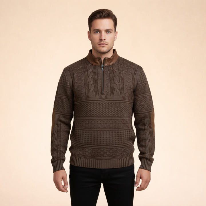 Anselm | Bequemer Pullover mit Reißverschluss
