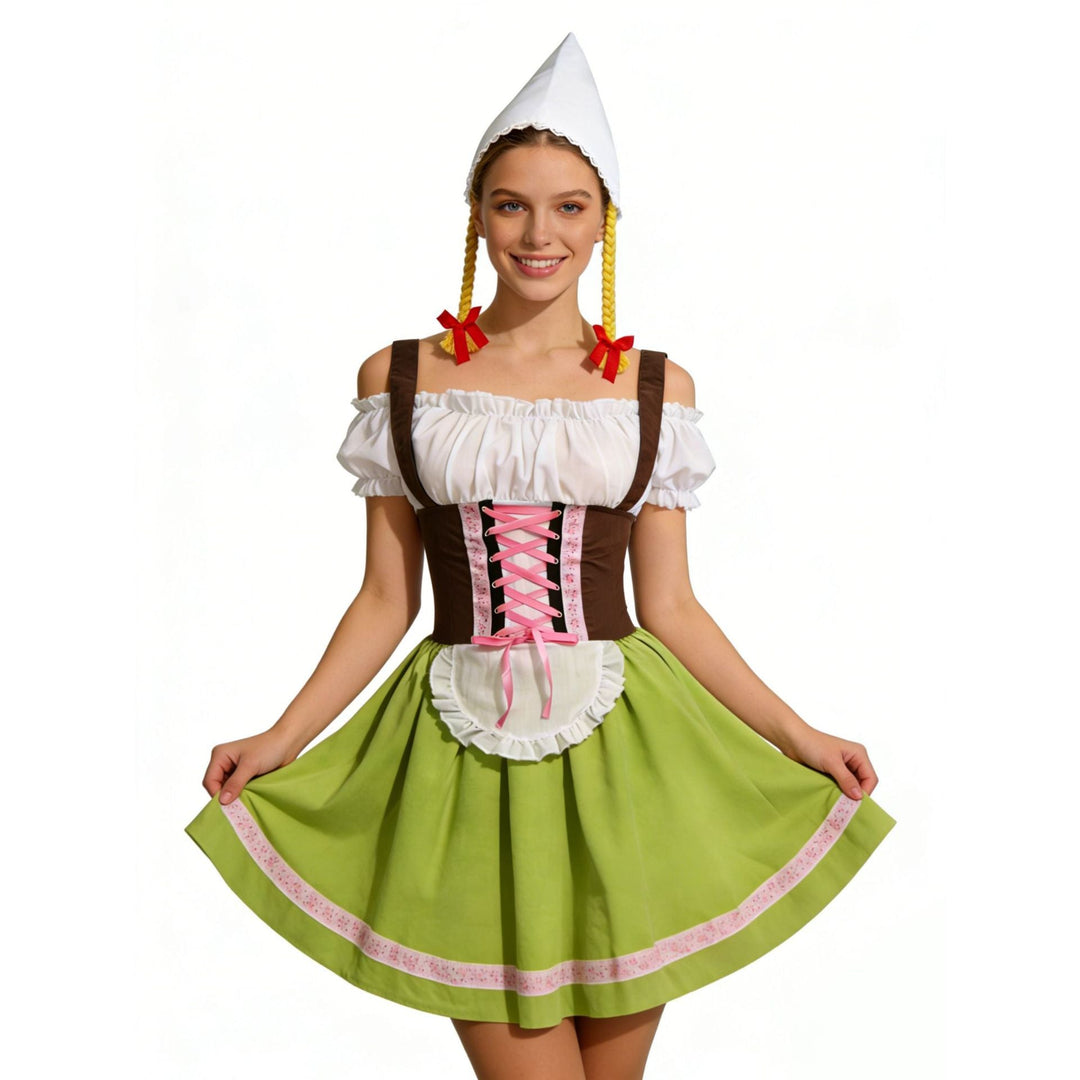 Ursula | Verspieltes Oktoberfest Dirndl Kleid Mit Schürze Und Festlichen Accessoires