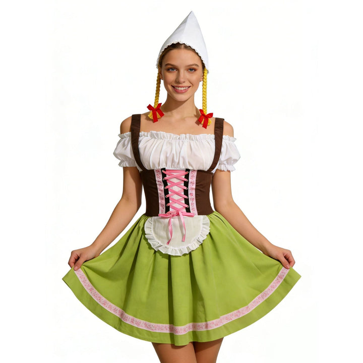 Ursula | Verspieltes Oktoberfest Dirndl Kleid Mit Schürze Und Festlichen Accessoires