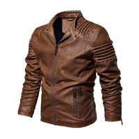 Tobias | Markante Herren Lederjacke mit Urbanem Biker-Design