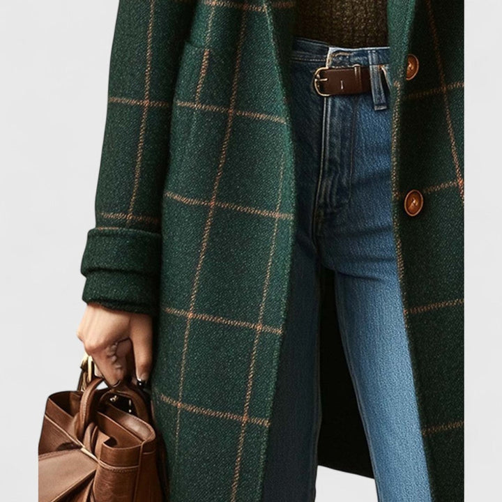 Emilia | Women's Checkered Coat – Classic Tailored Style