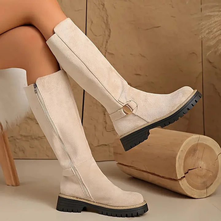 Valerie | Elegante kniehohe Stiefel mit stilvollen Schnallendetails