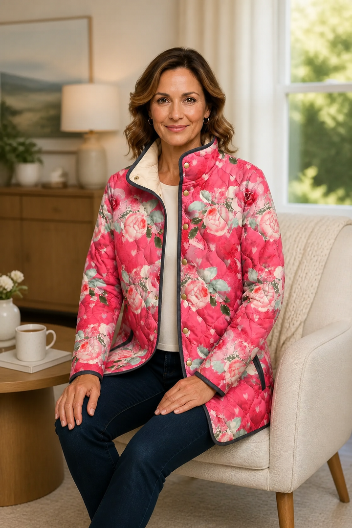 Wearbella | Floral Print Quilted Puffer Jacket für Frauen