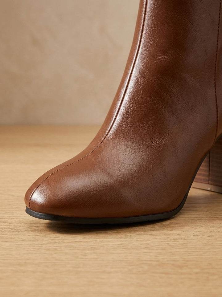 Camila | Kniehohe Stiefel – Blockabsatz mit seitlichem Reißverschluss für Frauen