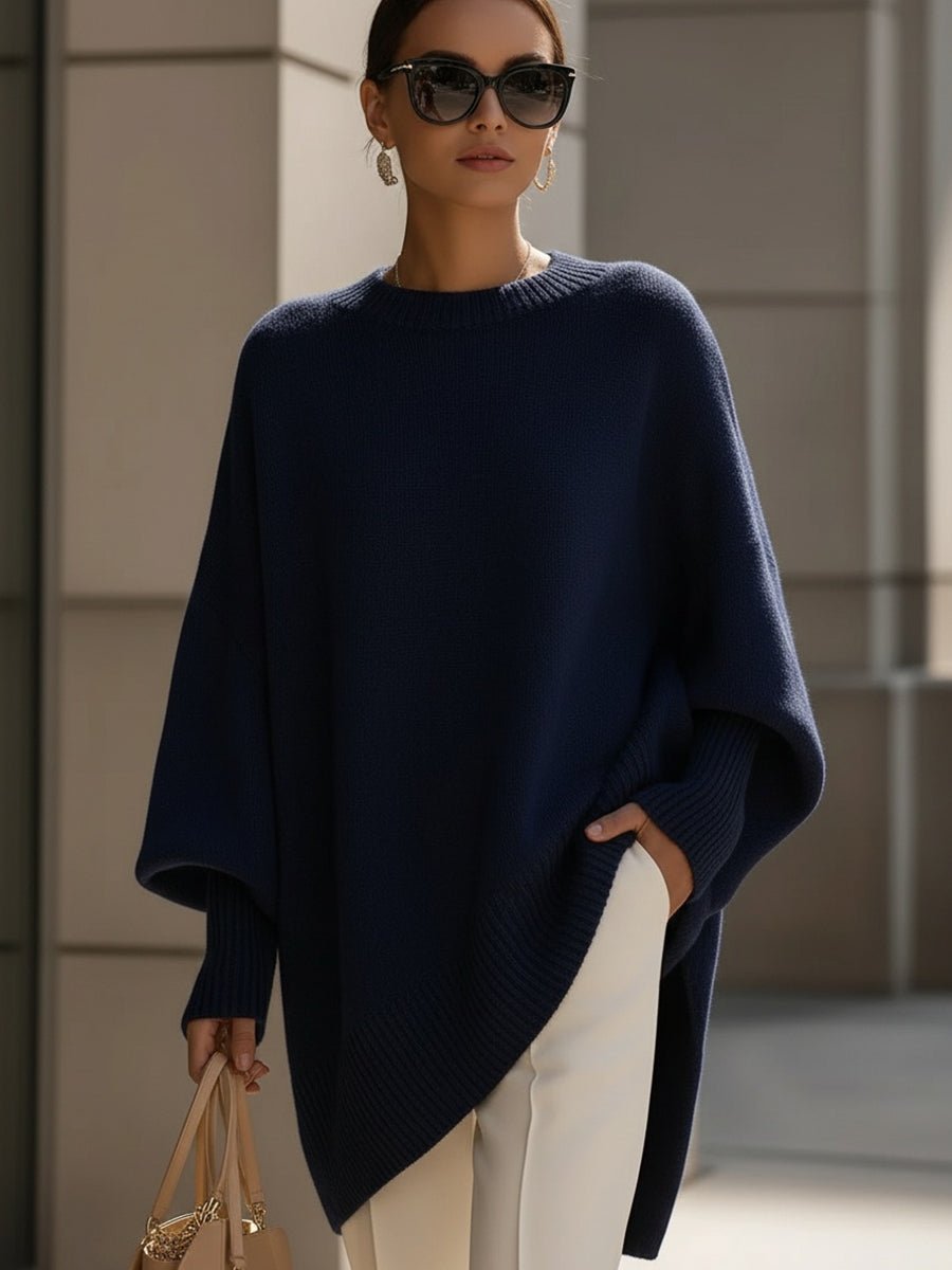 Hannah | Eleganter Oversized Damen Strickpullover Mit Fledermausärmeln