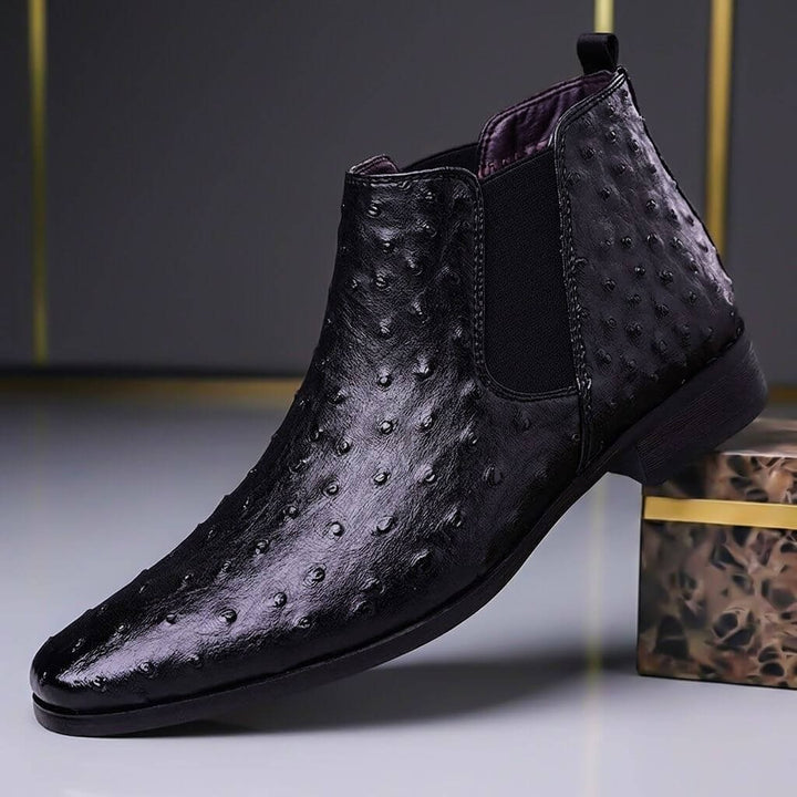 Colt | Ostrich Leather Boots – Handcrafted Slip-On Style