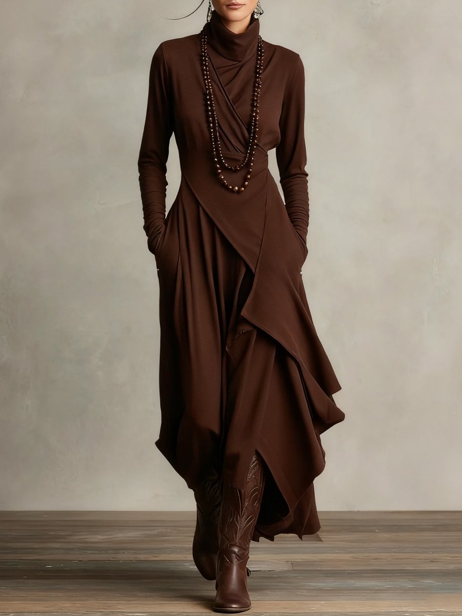 Georgia | Modernes Kleid mit langen Ärmeln und asymmetrischem Saum