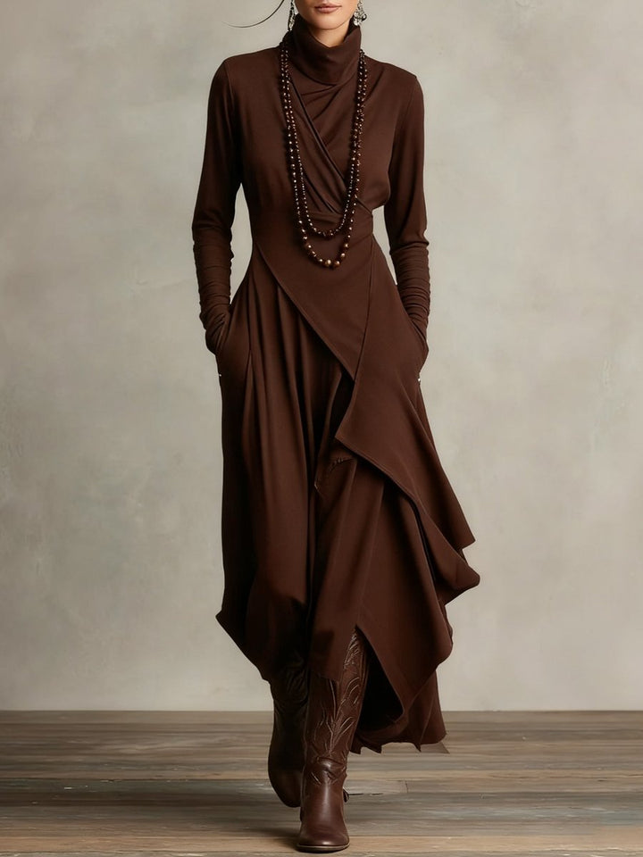 Georgia | Modernes Kleid mit langen Ärmeln und asymmetrischem Saum