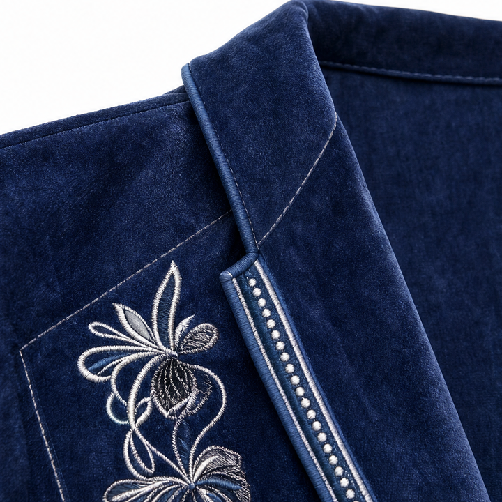 Anastasia | Longline Blazer mit besticktem Muster