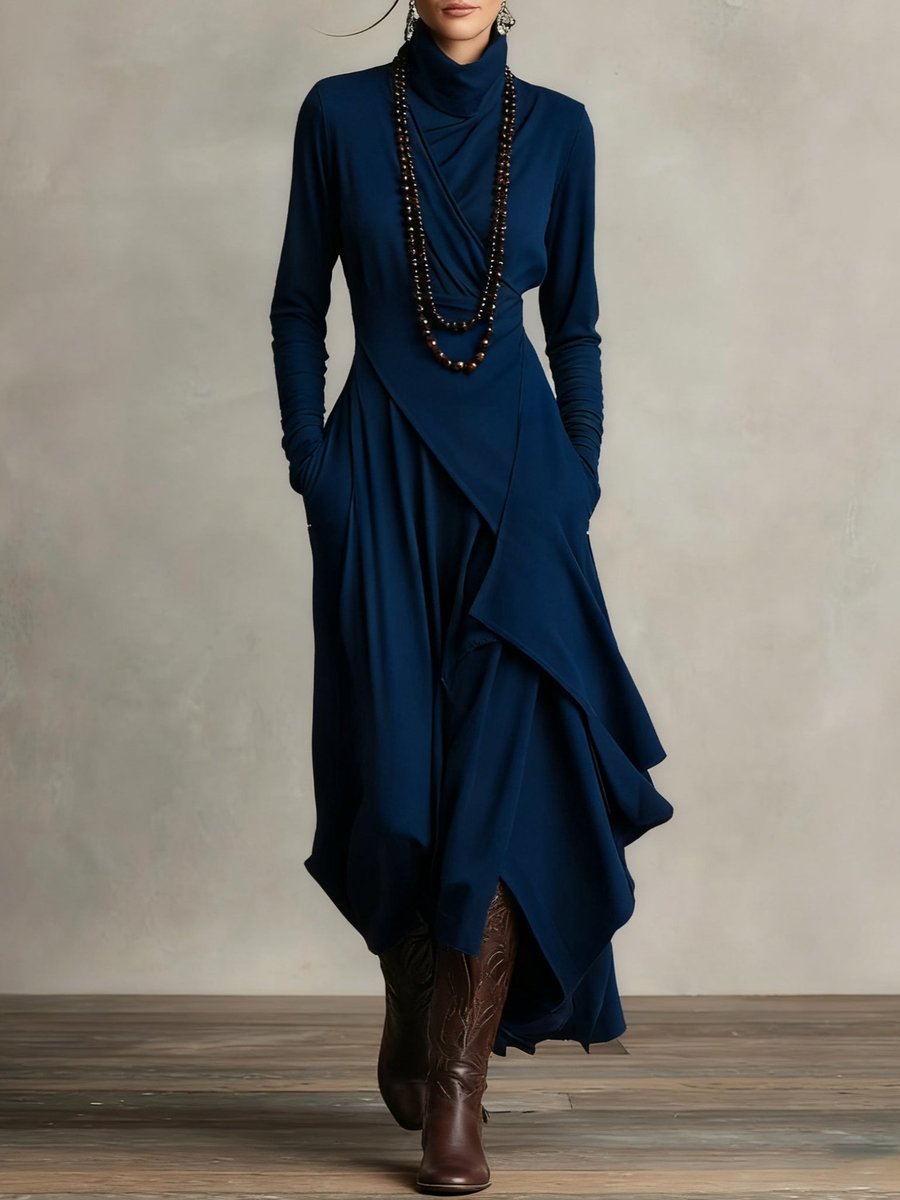 Georgia | Modernes Kleid mit langen Ärmeln und asymmetrischem Saum