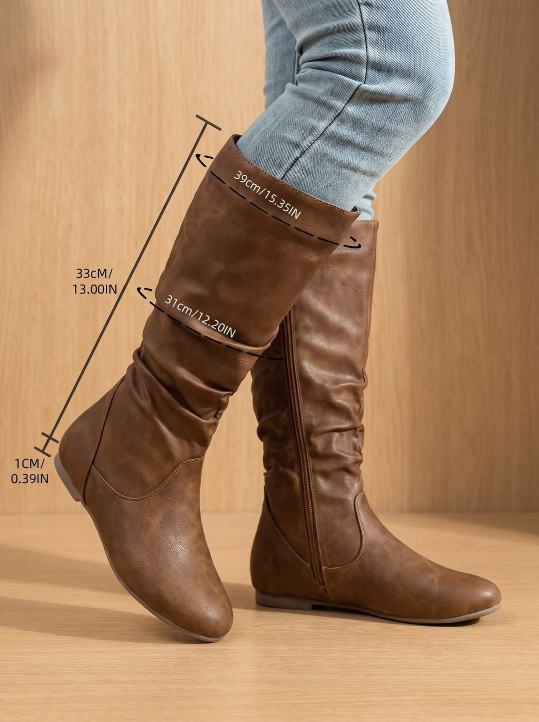 Harper | Slouchy Flat Knee High Boots für Frauen