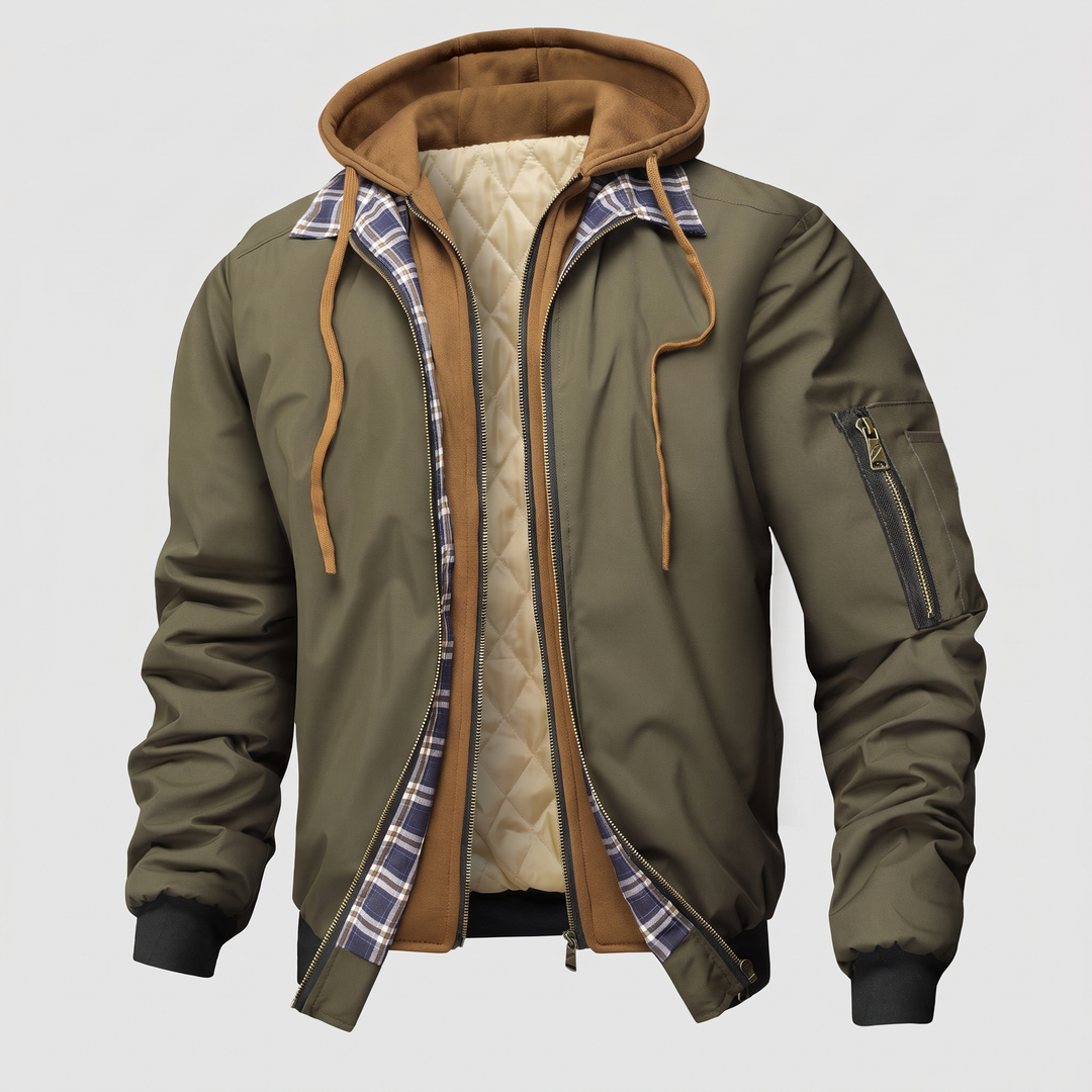 Lynn | Layered Hood Quilted Jacket für Männer