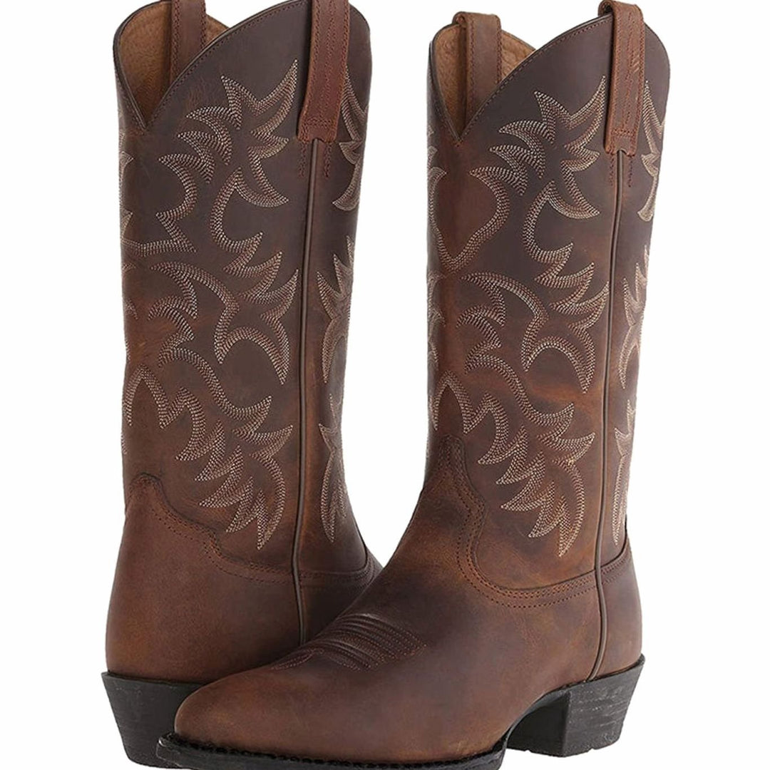 Hannah | Cowboystiefel – Damen mit Western-Stickerei Blockabsatz