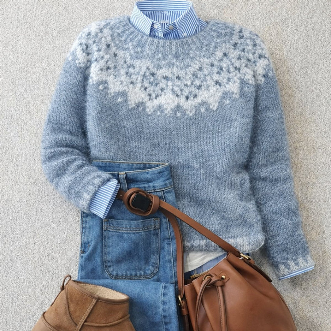 Mathilda | Stilvoller Damen Strickpullover Mit Klassischem Fair-Isle-Muster