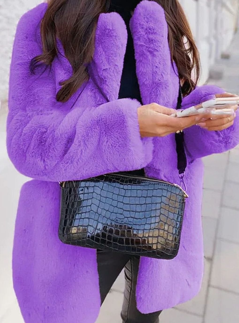 Luisa | Kunstfellmantel – Langer Teddyjacke für Damen