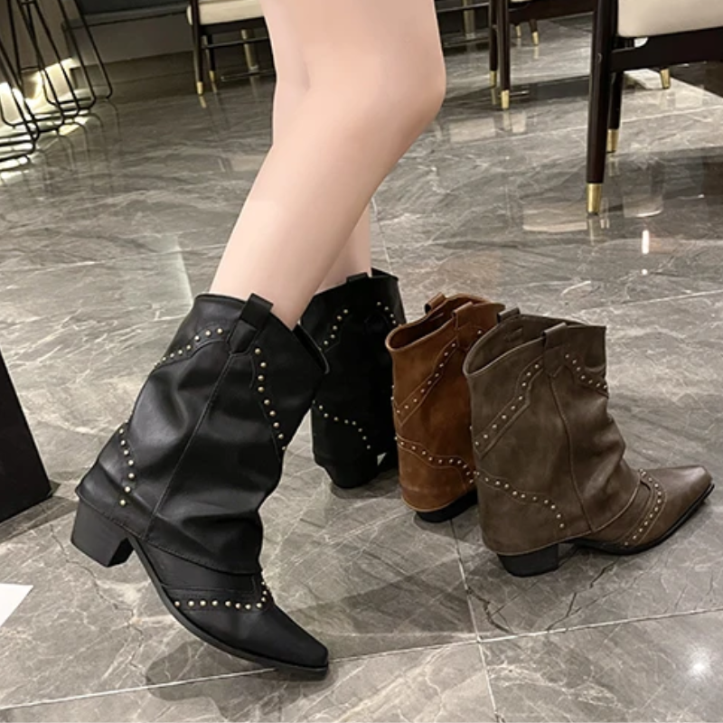 Valentina | Markante Western-Stiefel Mit Nieten Für Damen