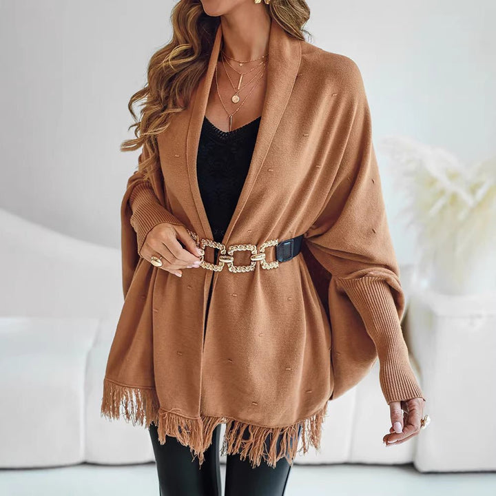 Velora | Poncho mit Fransen für Damen