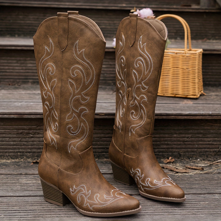 Elisa | Klassische Western Cowboystiefel mit komfortabler Wadenweite