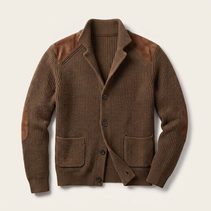 Davenport | Strickblazer mit Wildleder Akzenten