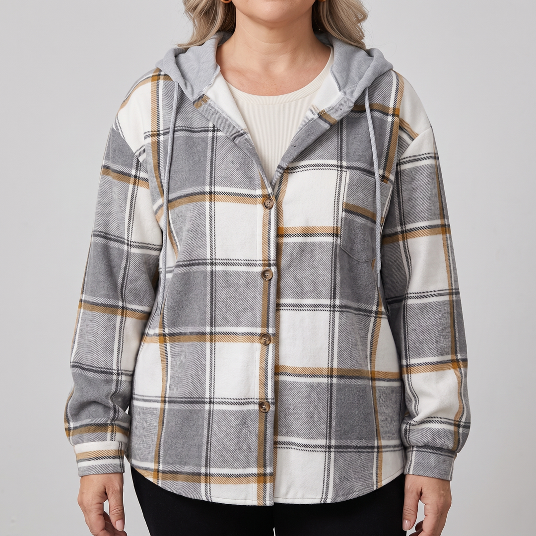 Glenna | Highland Plaid Hooded Coat – Modischer Komfort für Frauen
