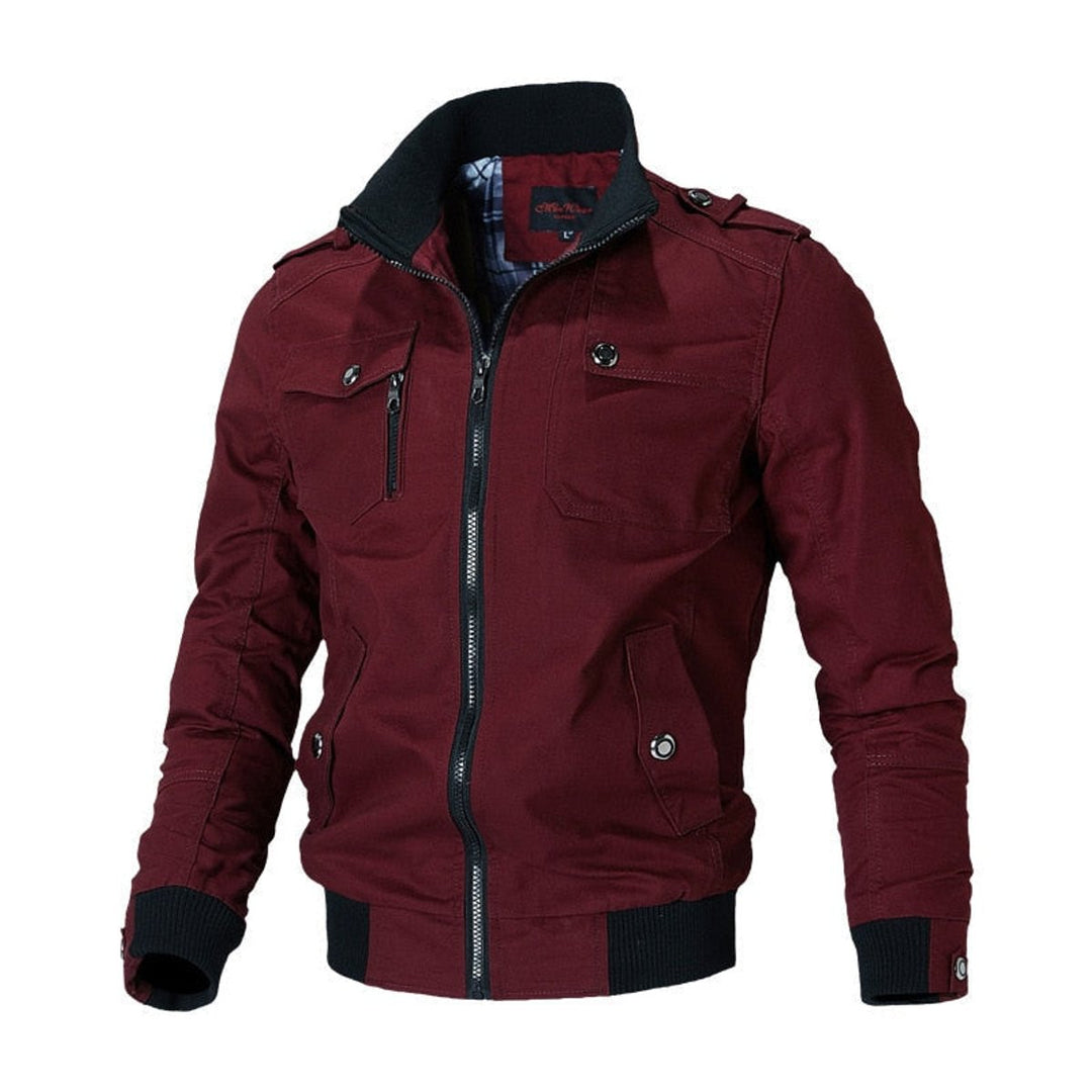 Simon | Militärische Herren-Bomberjacke Mit Funktionalem Utility-Stil