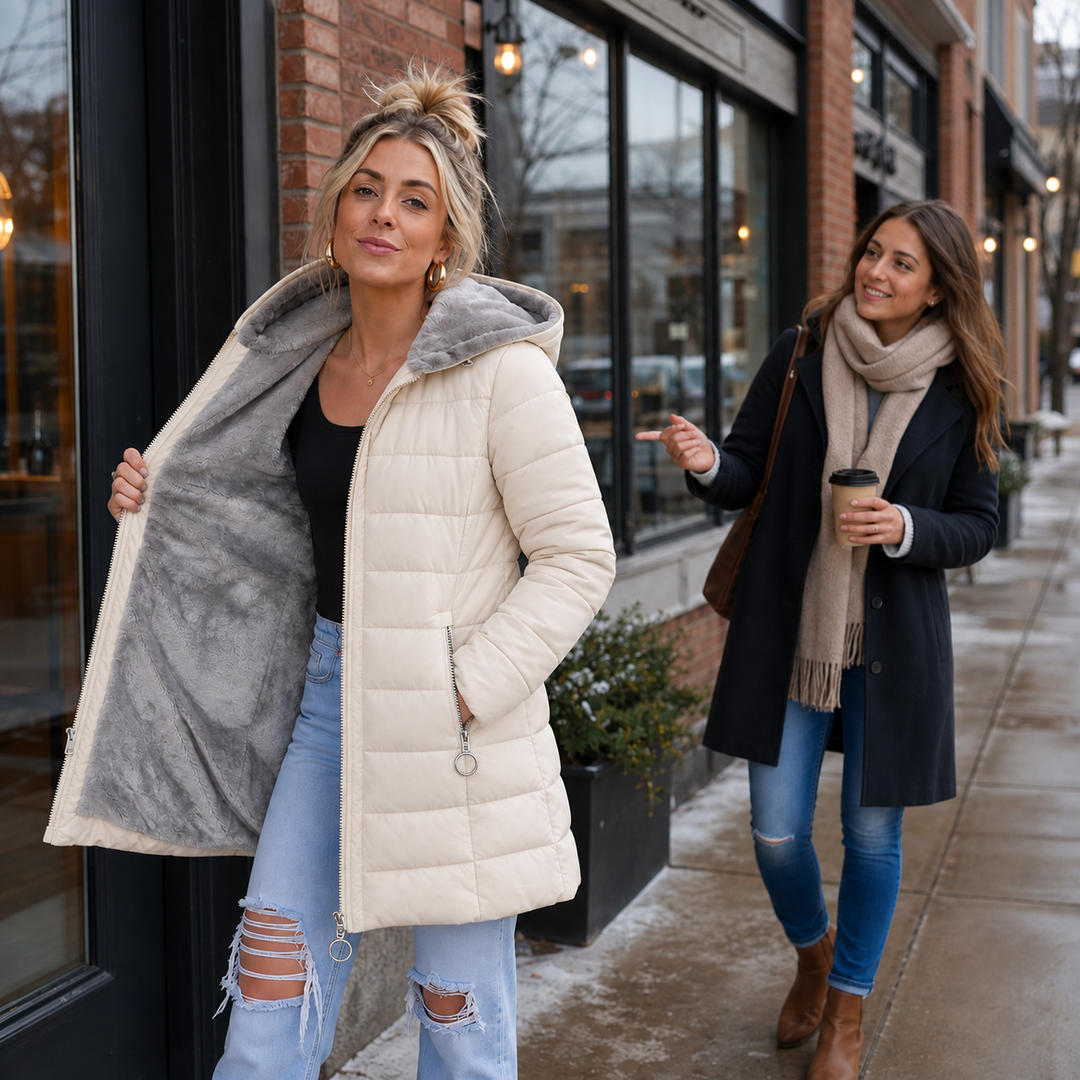 Cozelle | Quilted Hooded Insulated Puffer Coat – Warm und Eleganz für Frauen