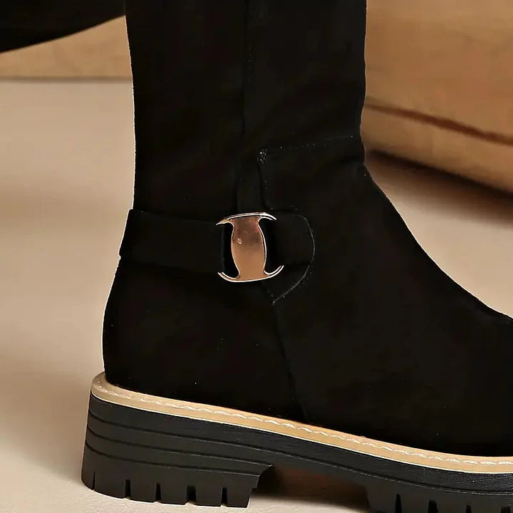 Valerie | Elegante kniehohe Stiefel mit stilvollen Schnallendetails