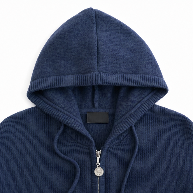 Wearbella | Zip Hoodie – Striped-Sleeve Drop-Shoulder Style