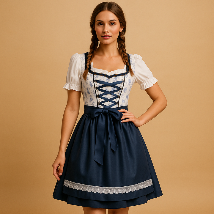 Petra | Elegant Lace Dirndl Dress with Apron for Oktoberfest