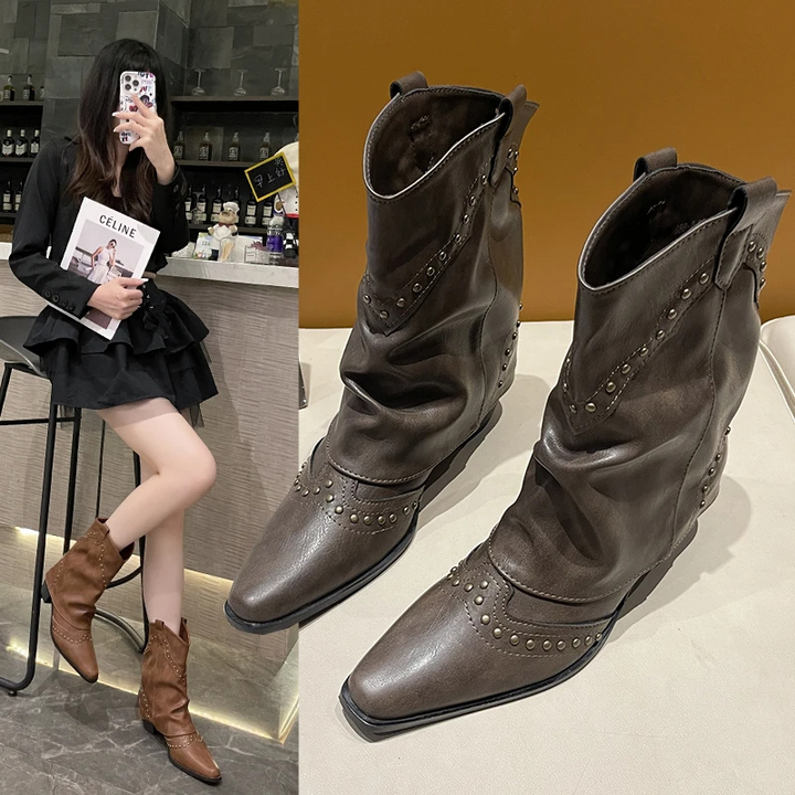 Valentina | Markante Western-Stiefel Mit Nieten Für Damen